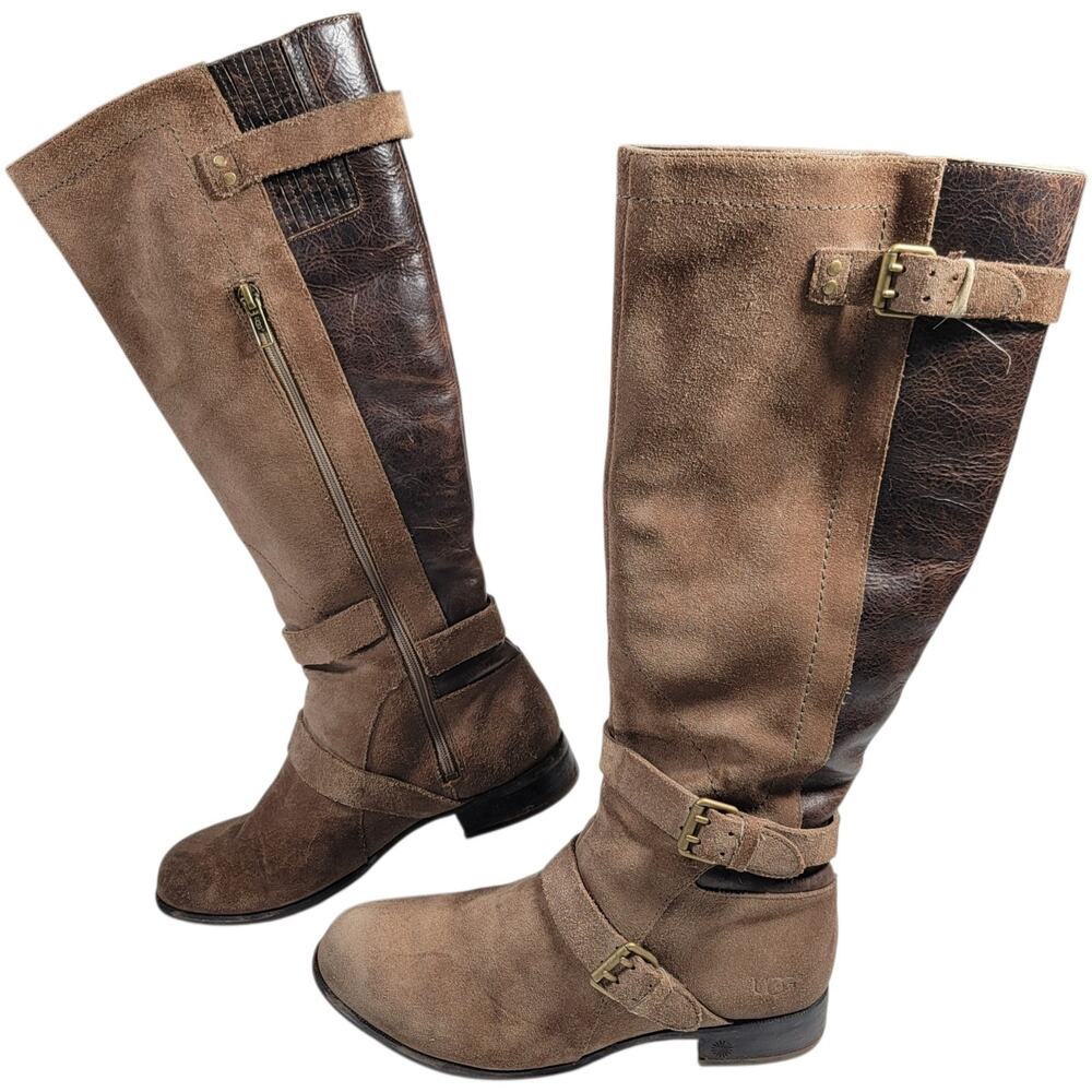 UGG Australia Cydnee Tall Riding Boots Shearling Leather Suede Womens 7.5